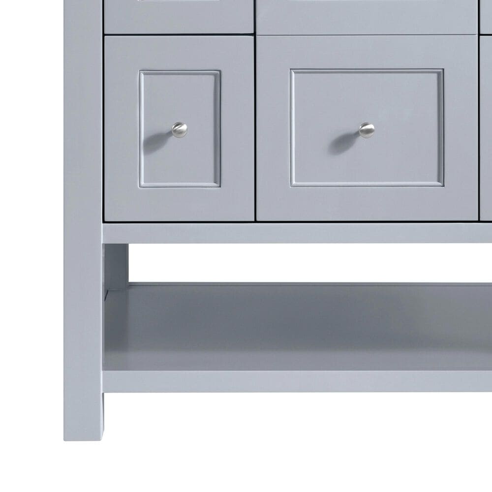 James Martin Vanities Breckenridge 36" Single Bathroom Vanity in Serenity Blue with 3 cm White Zeus Quartz Top and Rectangular Sink, , large