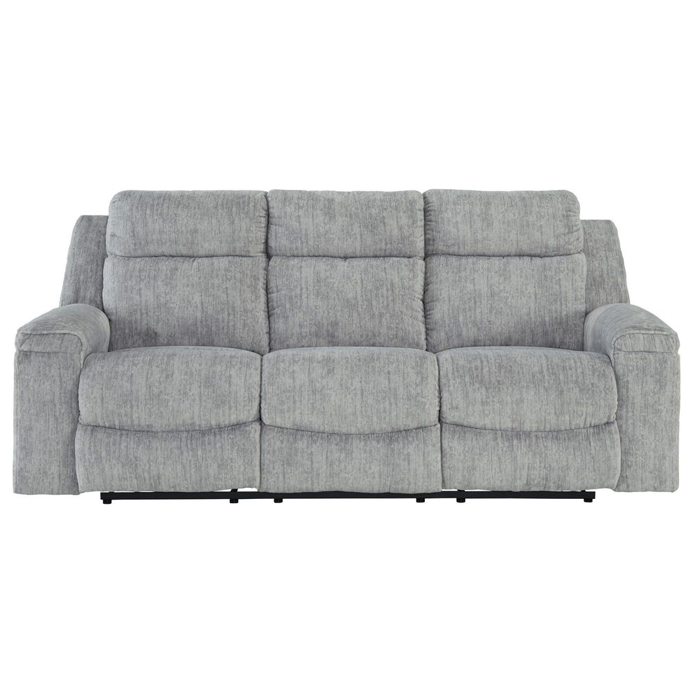 Ashley Buntington Manual Reclining Sofa in Pewter, , large