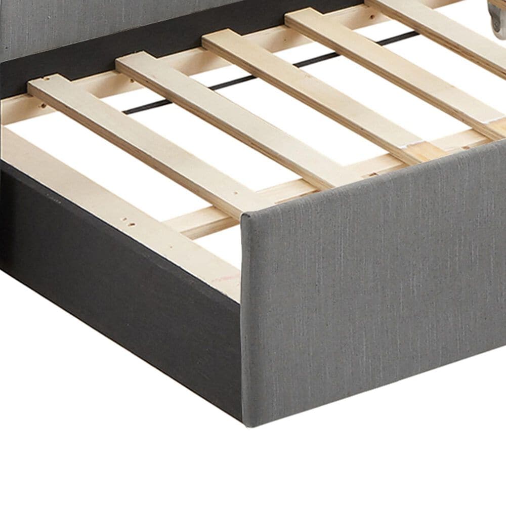 Crown Mark Ellie Daybed with Trundle in Gray, , large