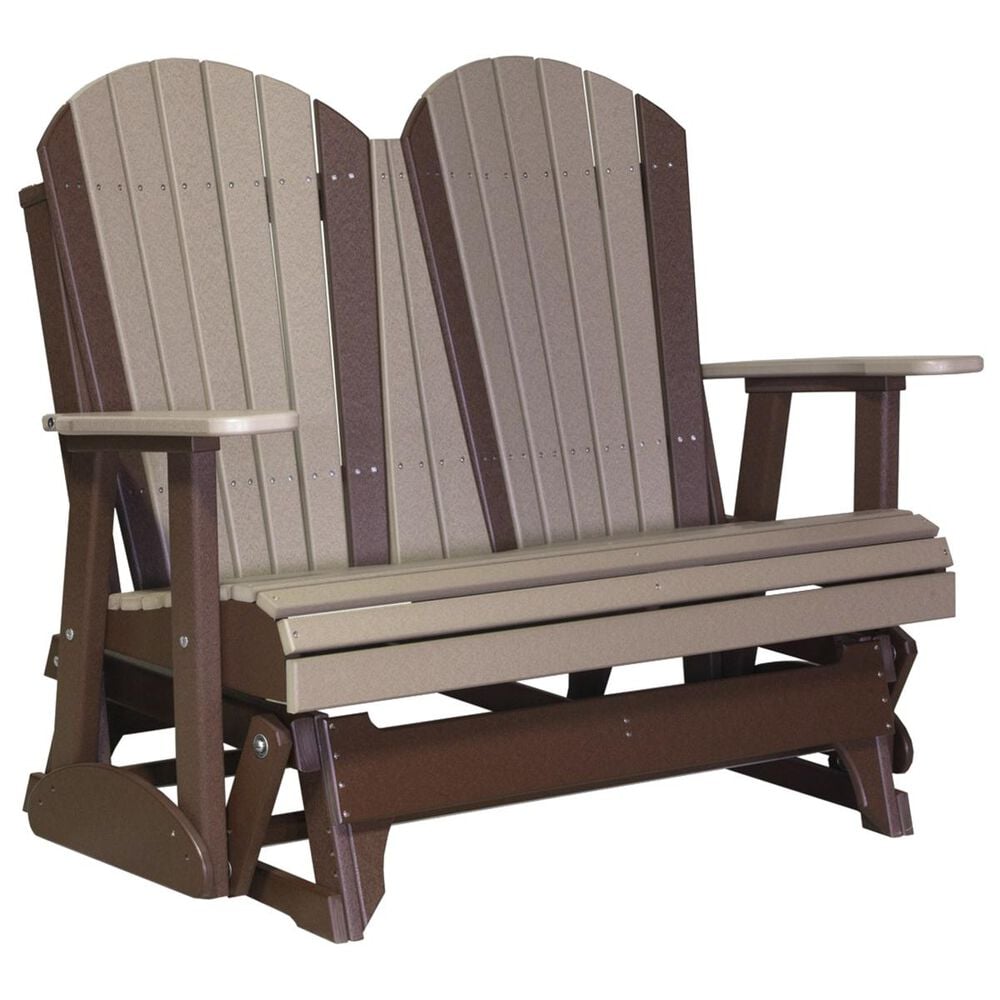 Amish Orchard 4" Adirondack Glider in Weatherwood and Chestnut, , large