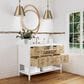 James Martin Vanities Olena 48" Single Vanity in Light Mappa Burl and Polished White with 3 cm White Zeus Quartz Top, , large