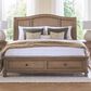 Riva Ridge Oxford California King Sleigh Storage Bed in Tan with USB Ports, , large