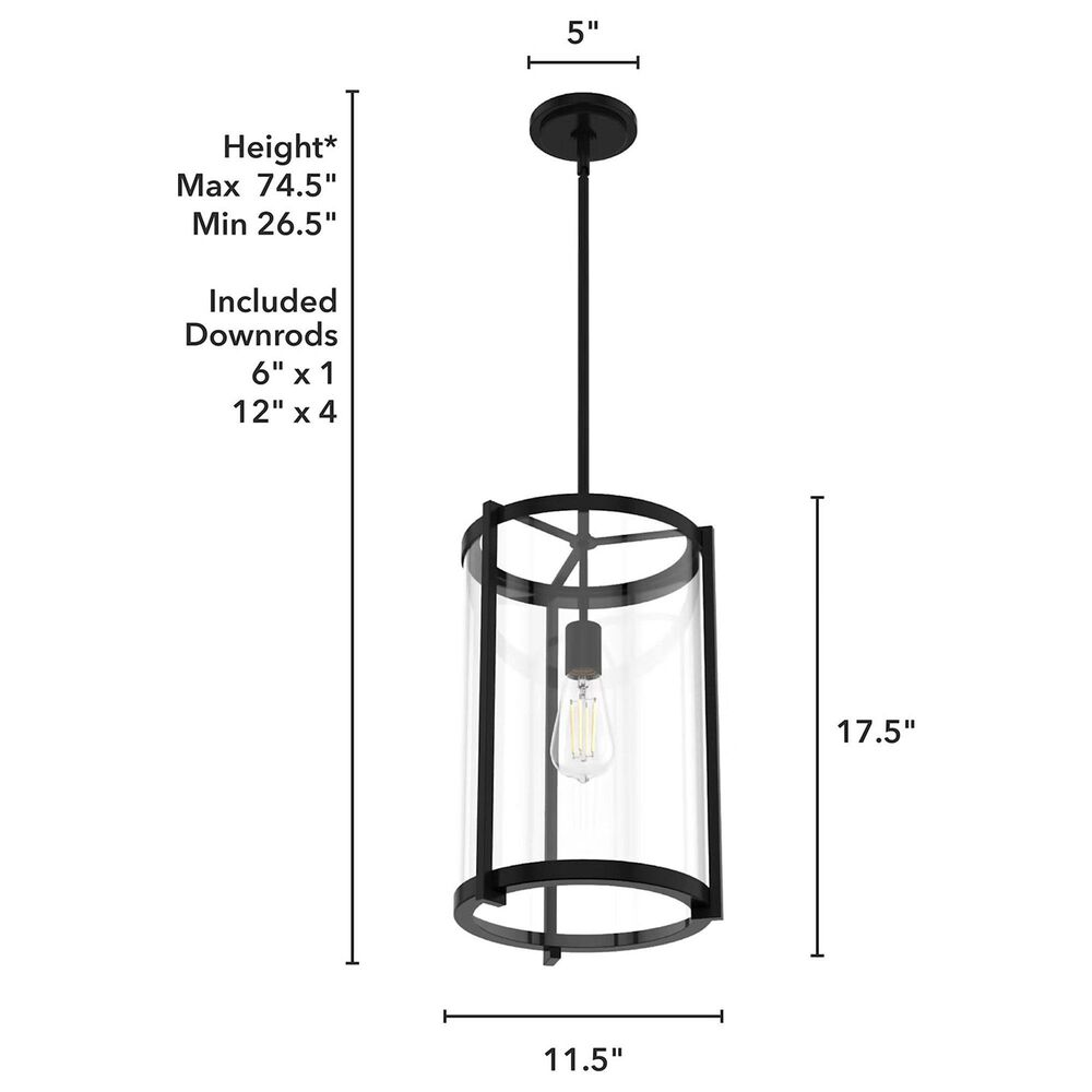 Hunter Astwood 1-Light Pendant in Matte Black, , large