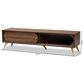 Baxton Studio Dena 63" TV Stand in Walnut Brown and Gold, , large