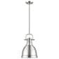 Golden Lighting Duncan Small Pendant with Rod in Pewter with a Pewter Shade, , large