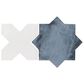 Soho Studio Malta Denim Blue Star Matte and White Cross Polished 6" x 6" Porcelain Tile Kit, , large