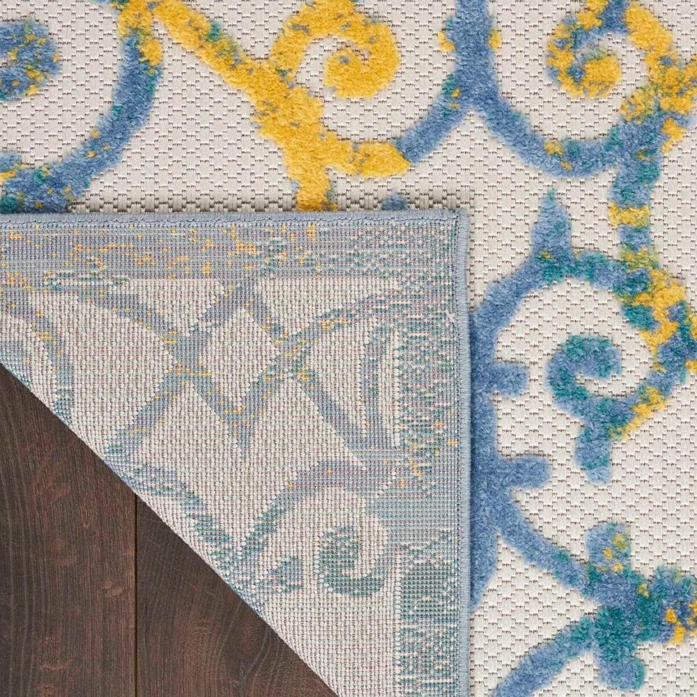 Nourison Aloha 6&#39; x 9&#39; Ivory and Blue Indoor/Outdoor Area Rug, , large