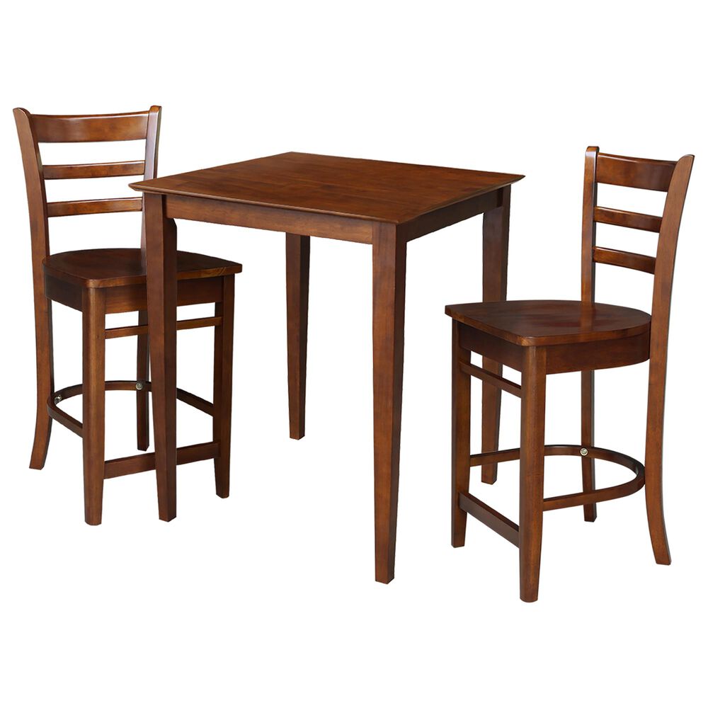 International Concepts 3-Piece Transitional Square Counter Height Dining Set in Espresso, , large