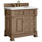 James Martin Vanities Brookfield 36" Single Bathroom Vanity in Pecan with 3 cm White Zeus Quartz Top and Rectangular Sink, , large