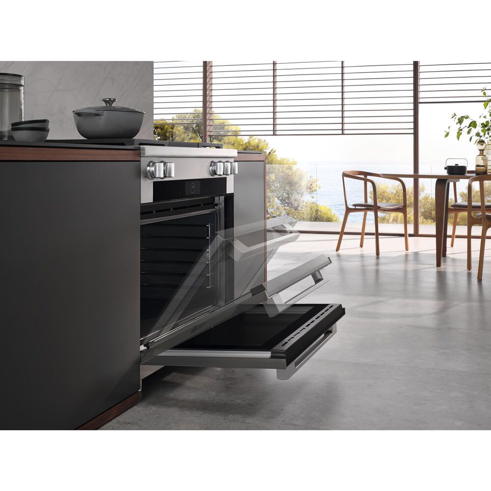 Miele 36" Freestanding Natural Gas Dual Fuel Range with Broil-Griddle Cover in Stainless Steel and Black, , large