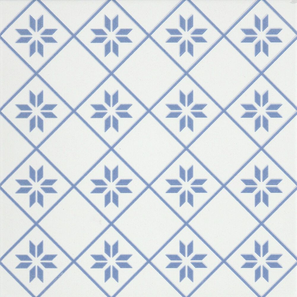 Emser Geometry Petal Blue 10" x 10" Porcelain Tile, , large