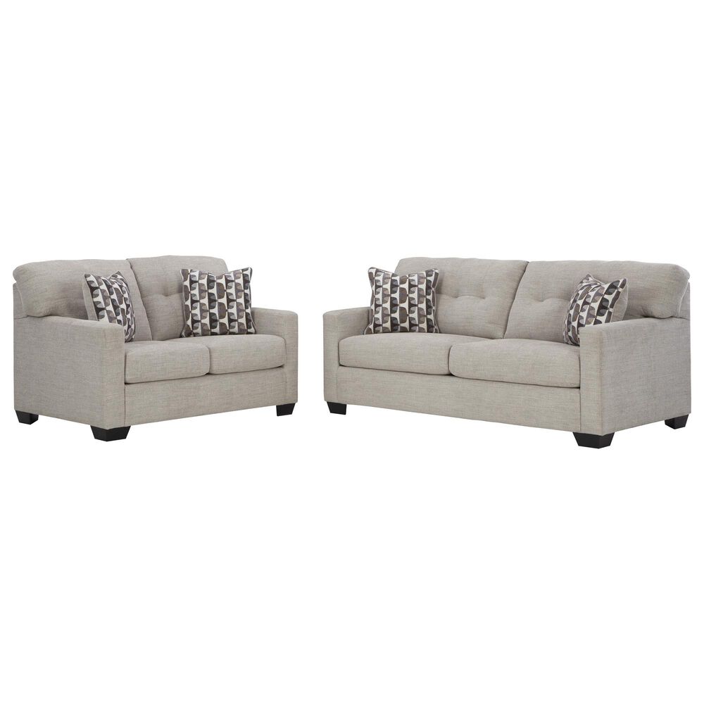 Ashley Mahoney Stationary Sofa and Loveseat Set in Pebble, , large