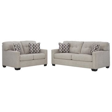 Ashley Mahoney Stationary Sofa and Loveseat Set in Pebble, , large