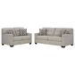 Ashley Mahoney Stationary Sofa and Loveseat Set in Pebble, , large