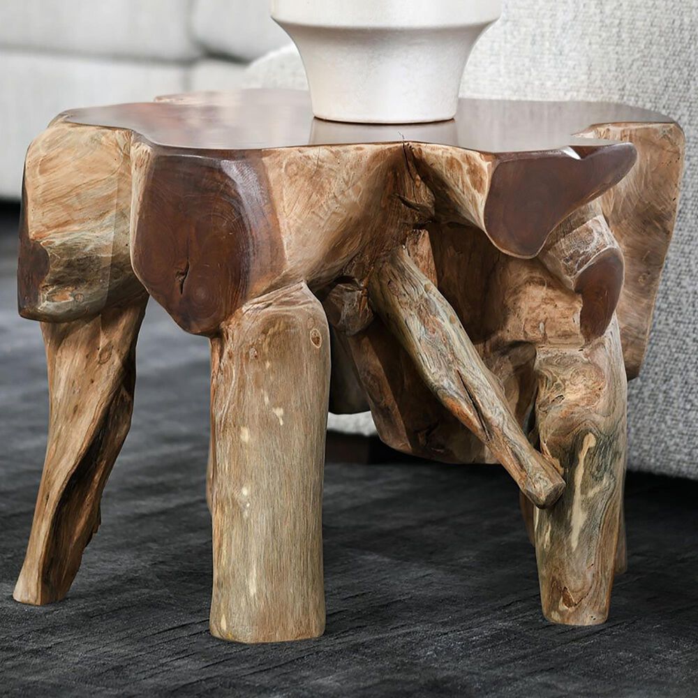 Classic Home Groot End Table in Brown, , large