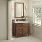 James Martin Vanities Lorelai 36" Single Vanity in Mid-Century Walnut with 3 cm Carrara White Marble Top, , large