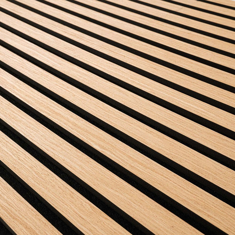 MS International Acoustic Wood Slat Almond 24" x 48" Wall Panels, , large