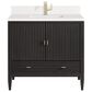 James Martin Vanities Myrrin 36" Vanity in Carbon Oak with Single Hole and 3 cm White Zeus Quartz Top & Backsplash, , large