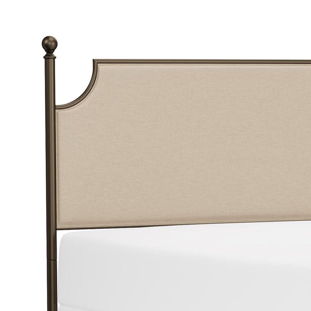 Richlands Furniture McArthur Queen Metal and Upholstered Poster Bed in Brown and Bronze, , large