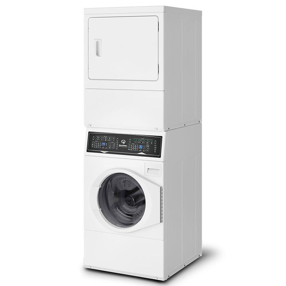 Speed Queen 3.5 Cu. Ft. Washer and 7.0 Cu. Ft. Electric Dryer Stack Laundry in White, , large