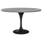 Leisuremod LeisureMod Verve Collection 48 Round Dining Table, Black Base with Laminated White Marbleized Top, , large