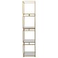 Maple and Jade 4-Shelf Cube Storage Shelving Unit in Satin Gold and White Marble, , large