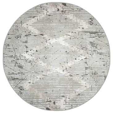 Radici USA Davide Geometric 7"10" Round Grey Area Rug, , large