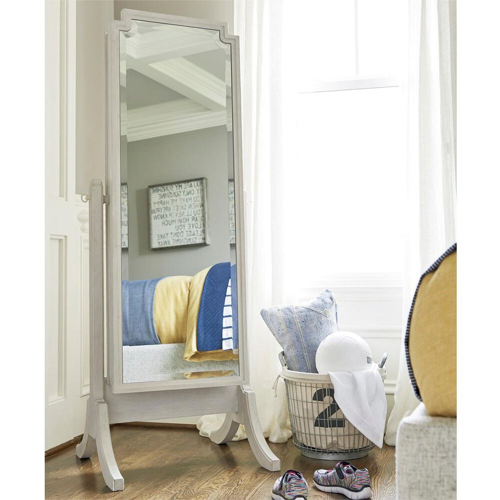 Furniture Worldwide Serendipity Cheval Storage Mirror in Alabaster, , large