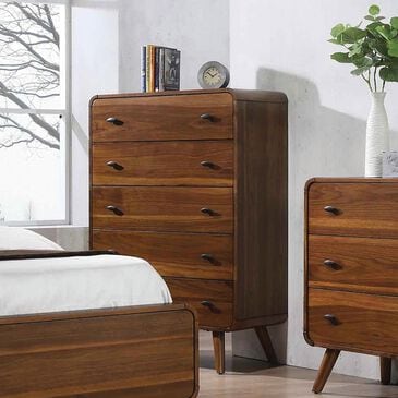 Pacific Landing Robyn 5 Drawer Chest in Dark Walnut, , large