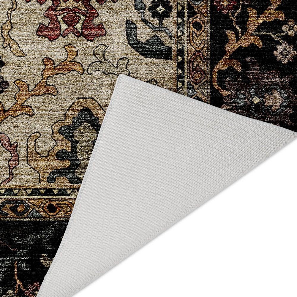 Dalyn Rug Company Silk Road Black, Ivory, Gold, Copper, Blush, Aloe and Wheat 5&#39; x 7&#39;6&quot; Area Rug, , large
