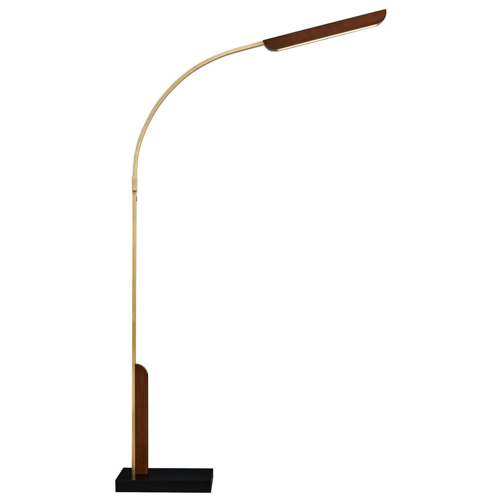Lite Source Jameson LED Arc Lamp in Walnut and Black Marble, , large
