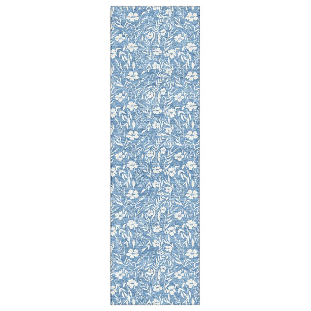Dalyn Rug Company Soft Essentials Floral Denim 2"3" x 7"6" Indoor/Outdoor Runner, , large