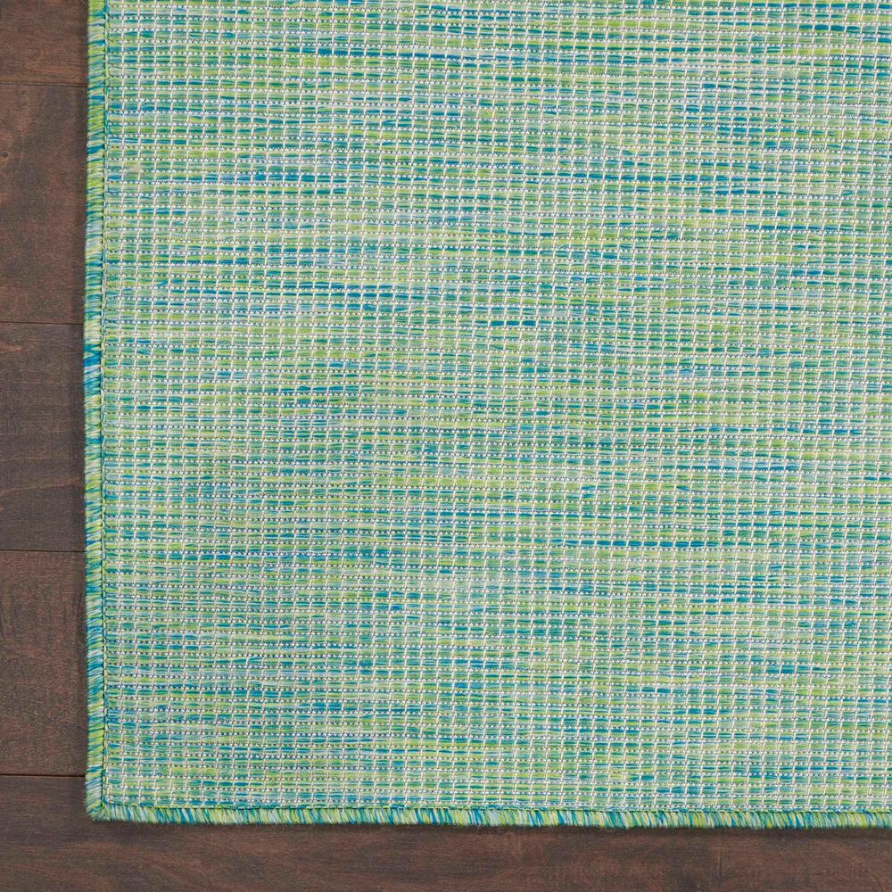 Nourison Positano 2&#39;2&quot; x 12&#39; Blue and Green Indoor/Outdoor Runner, , large