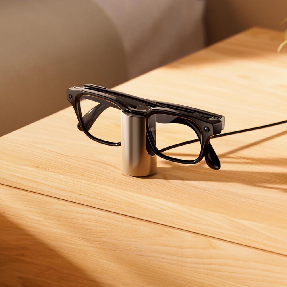 Meta Glasses Charging Stand in Natural Titanium and Black, , large