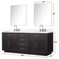 Lexora Home Abbey 80" Double Bathroom Vanity in White Oak with 2 cm White Quartz Top, Rectangular Sinks and 30" Mirrors, , large