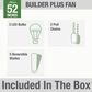 Hunter Builder Low Profile 52" Ceiling Fan with Lights in Matte Silver, , large