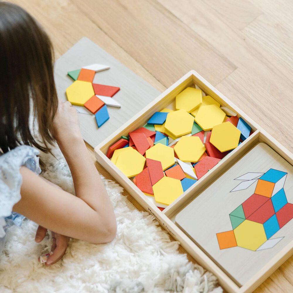Melissa &amp; Doug Pattern Blocks and Boards Classic Toy, , large