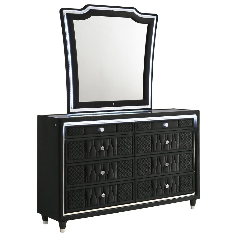 Pacific Landing Lorient Glam Dresser and Mirror in Black, , large