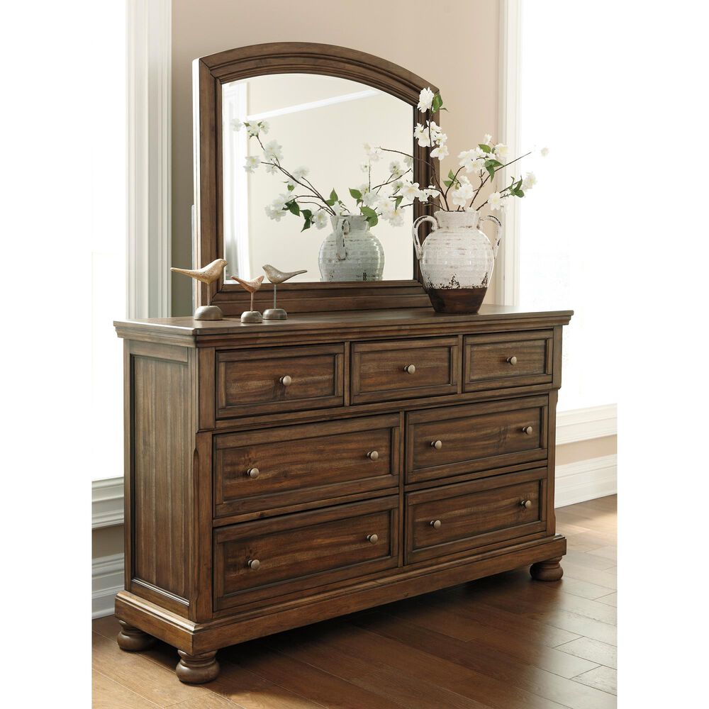 Ashley Flynnter 7 Drawer Dresser in Medium Brown, , large