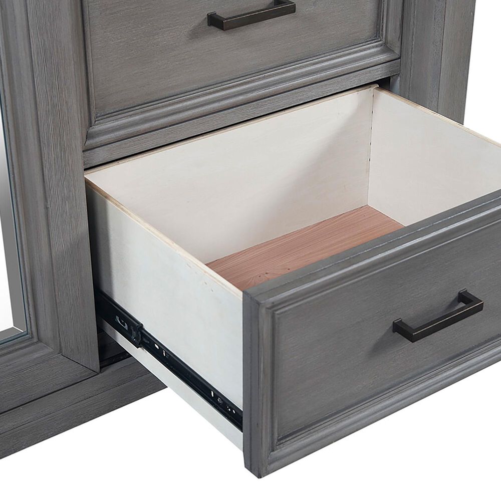Riva Ridge Caraway 5-Drawer Sliding Door Chest in Aged Slate, , large