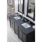 James Martin Vanities Brittany 72" Double Bathroom Vanity in Black Onyx with 3 cm Charcoal Soapstone Quartz Top and Rectangle Sinks, , large