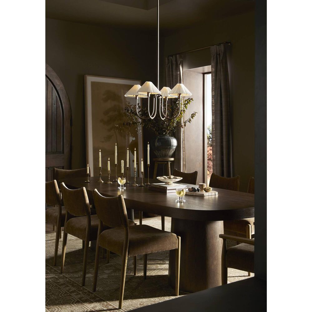Four Hands Valen Dining Table in Rustic Brown Oak Veneer - Table Only, , large