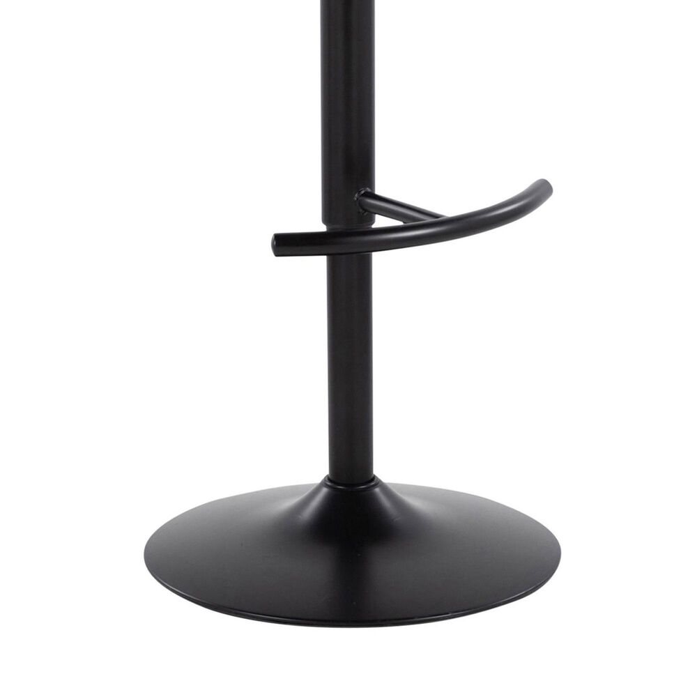 LumiSource Symphony Swivel Adjustable Bar Stool with Grey Upholstery in Walnut and Black (Set of 2), , large