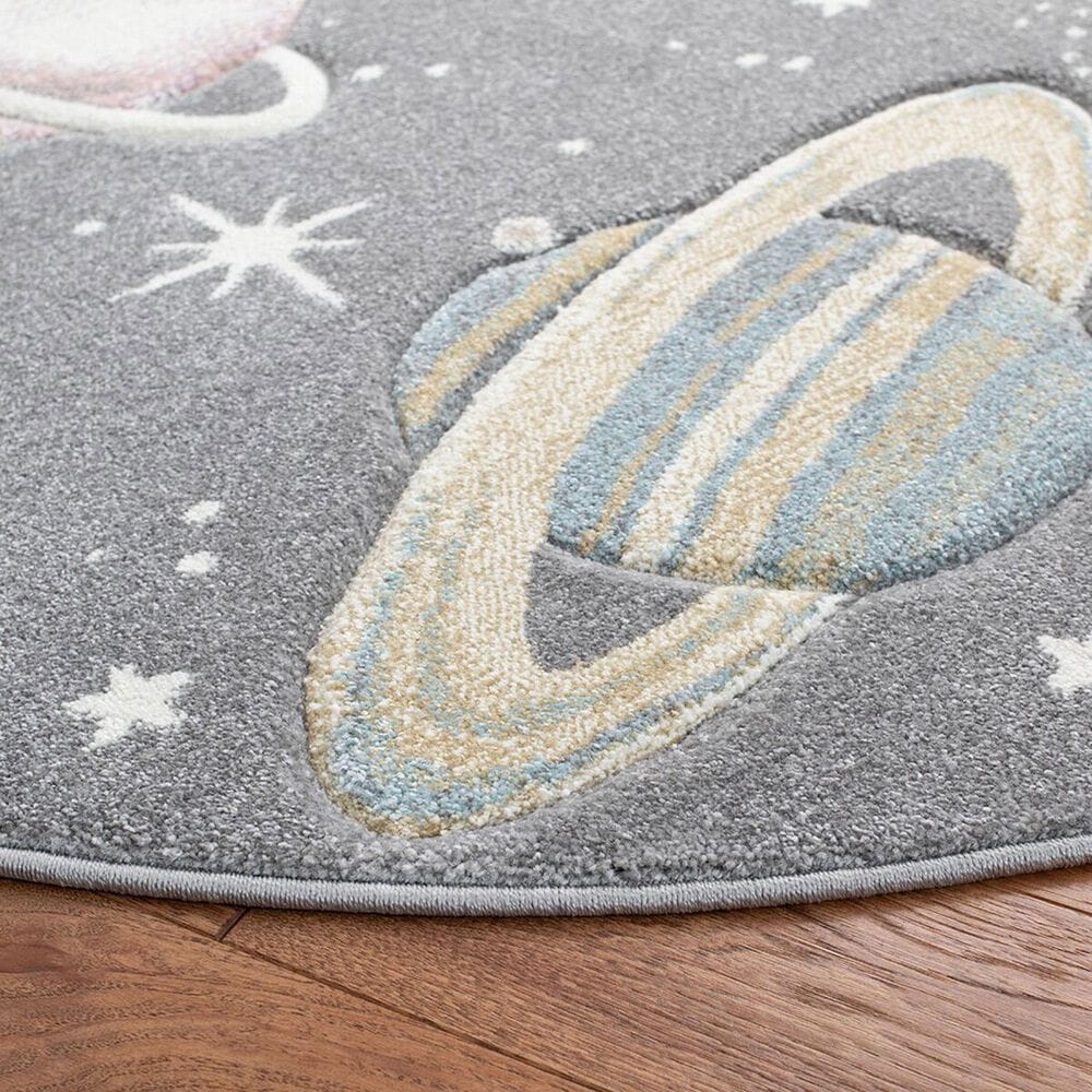 Safavieh Carousel 3&#39; Round Grey and Lavender Kids Area Rug, , large