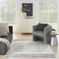 Nourison Astra Machine Washable ASW05 6"7" x 9" Ivory and Blue Area Rug, , large