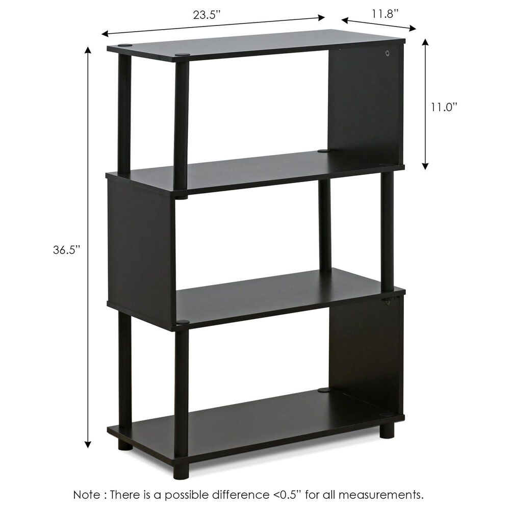 HOMLUX Flexi 4-Tier Rack Bookshelf in Espresso, , large