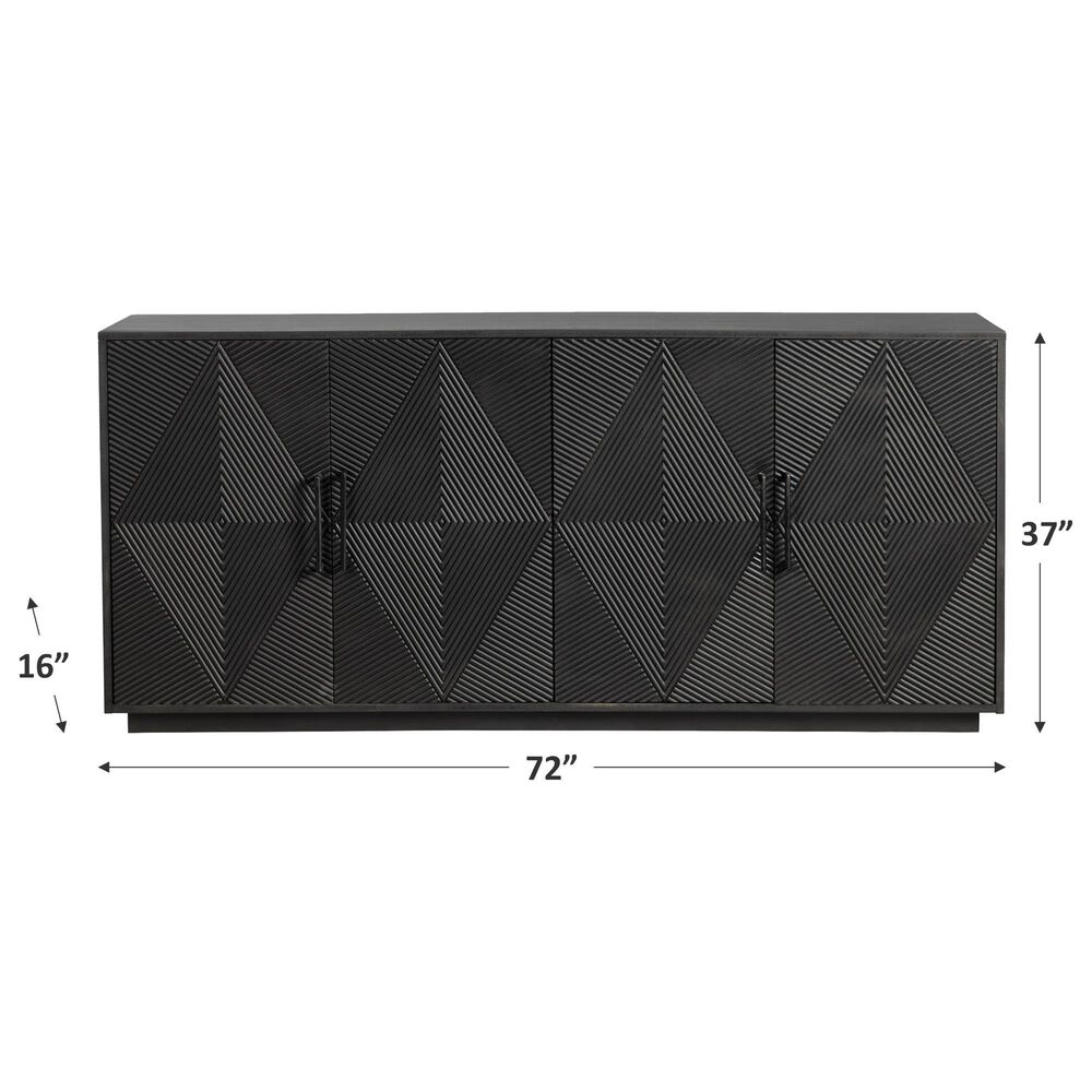 Crestview Collection Watson 72&quot; 4-Door Media Console in Black, , large