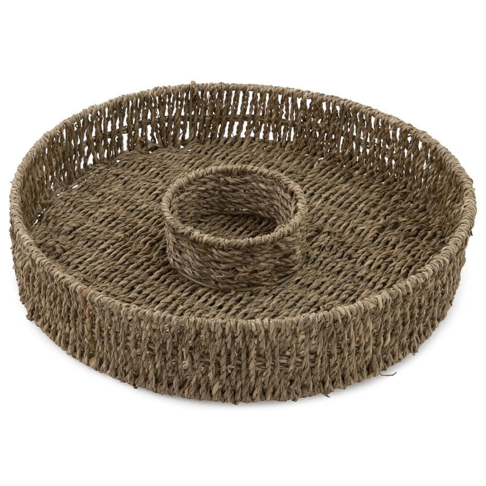 Boston International Seagrass Chip and Dip Basket in Natural Brown, , large