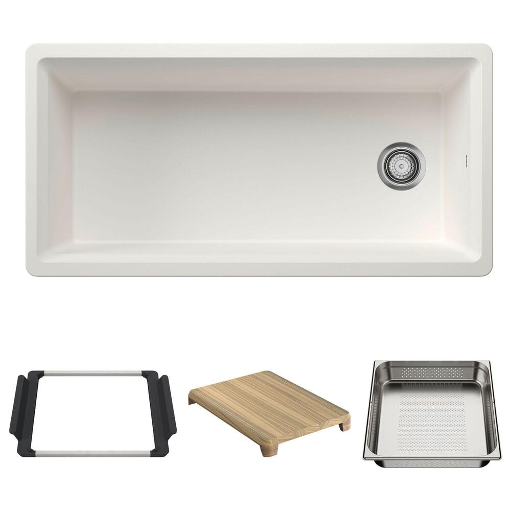 Blanco Inteos 39" Undermount Single Bowl Kitchen Sink in White, , large