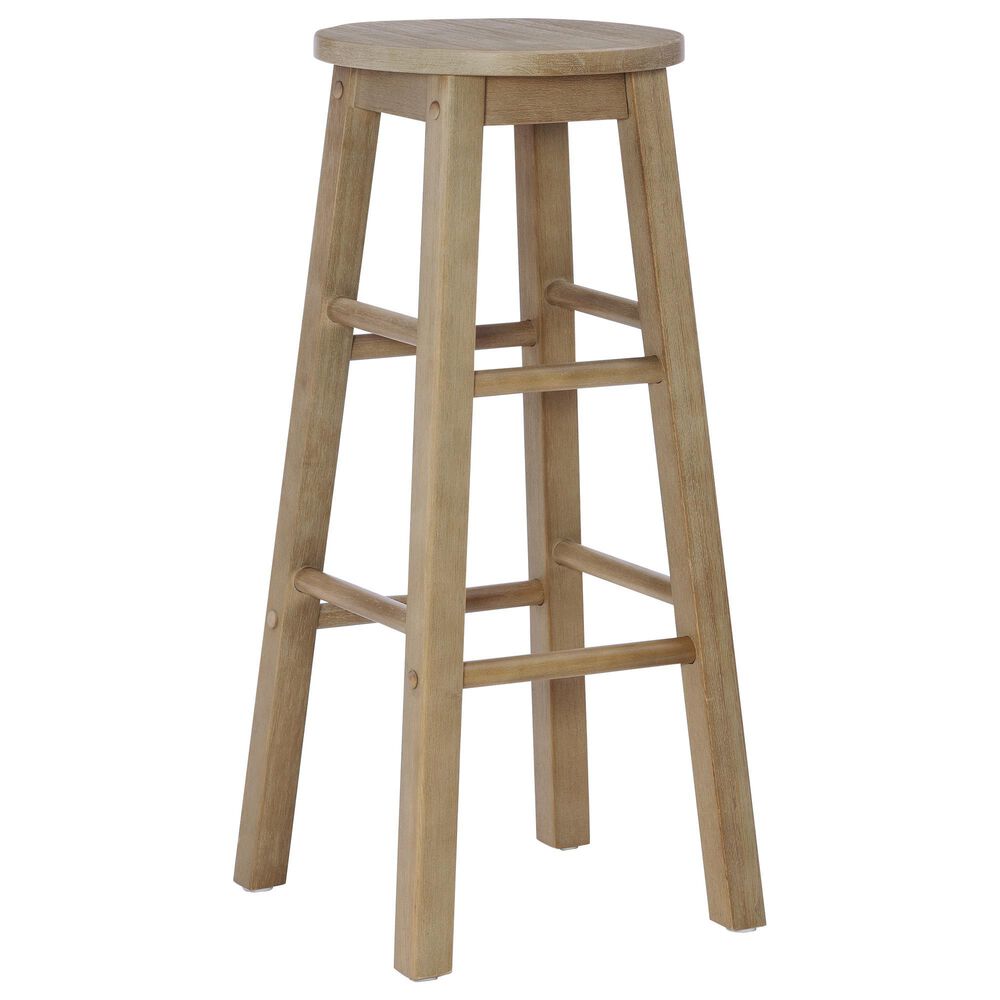 Linon Home Decor Abby 29" Bar Stool in Grey Wash, , large